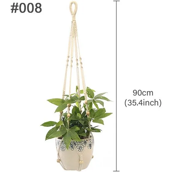Håndlavet Macramé planteophæng 90 cm (bomuld)