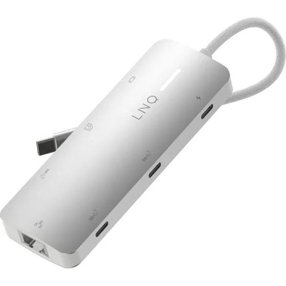 LINQ 8in1 PRO 140W USB-C Multiport Hub – Space Grey/White