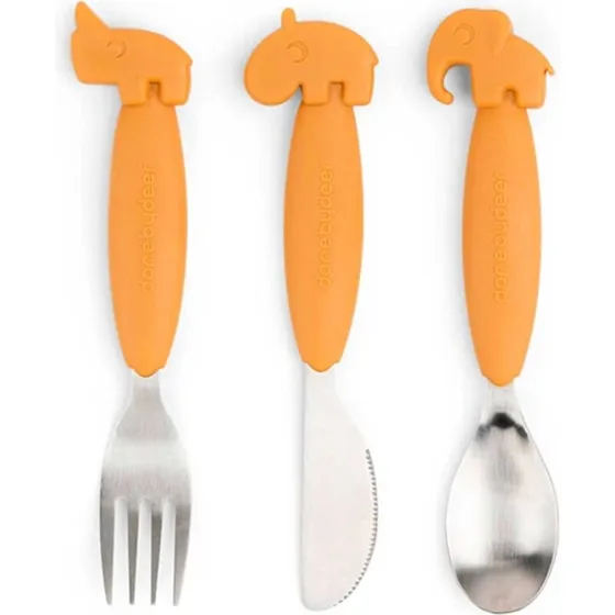 Done by Deer Easy-grip bestiksæt Deer Friends – Mustard