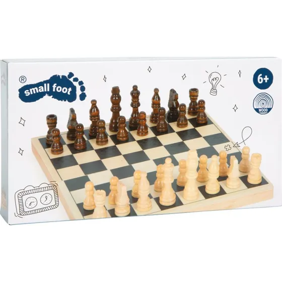 Small Foot træskakspil – foldbart rejsebræt