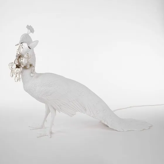 Seletti Peacock Bord/Gulvlampe Hvid