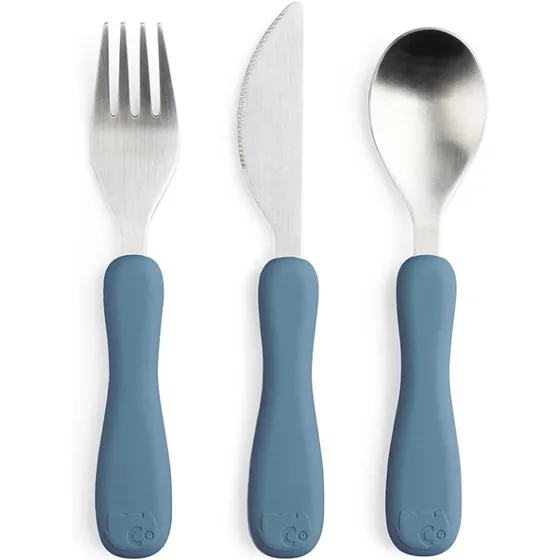 Sebra Fanto børnebestik Nordic Blue 14 cm (ske, gaffel, kniv)