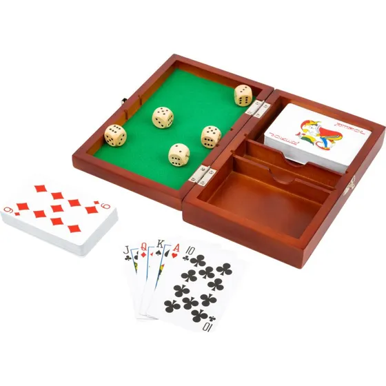 Small Foot - Spillekort og terninger i trææske