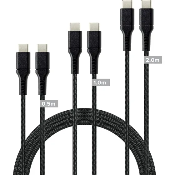 Speedlink USB-C til USB-C kabelsæt 0,5/1/2 m - sort