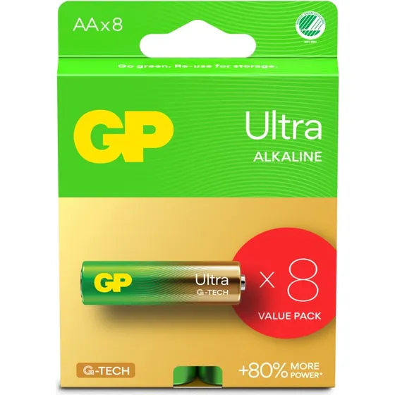 GP Ultra Alkaline AA LR6 8-pak 1,5V