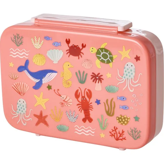 Rice Madkasse med 6 rum - Coral Ocean Print