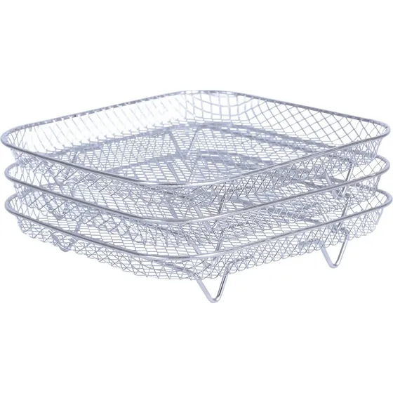 AGK Nordic Kvadratisk 3-lags rist til airfryer, 21x21cm