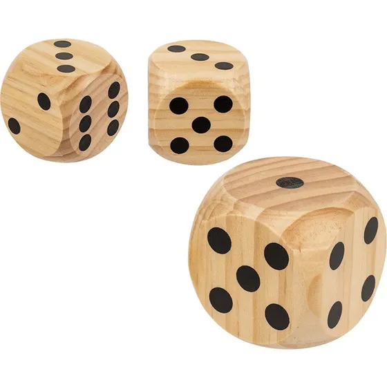 Kæmpe træterning 6 x 6 cm – robust terning til spil