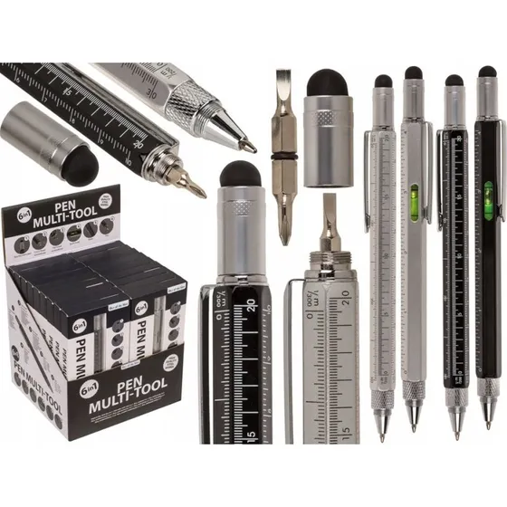 Multitool Kuglepen 6-i-1 i gaveæske, 15 cm