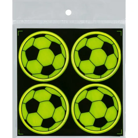 Refleksstickers 4 stk Ø50 mm – Fodboldmotiver