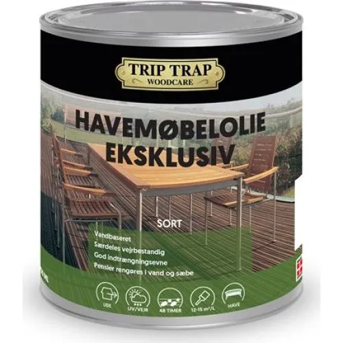 Trip Trap Havemøbelolie Eksklusiv Sort 0,75L