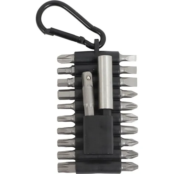 Bits sæt 22 dele i Cr-V stål med adapter og magnetisk holder