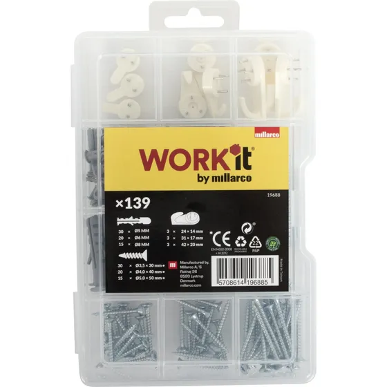 Work>it Gipsmontagesortiment til lette og tunge emner