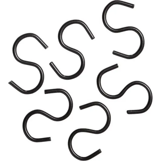 S-kroge 4 cm., Sort metal (6 stk.)