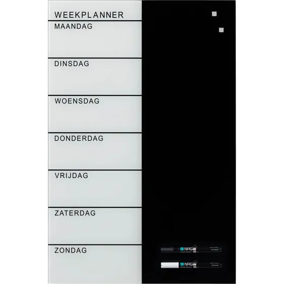 Glas uge tavle Hollandsk 40 x 60 cm - Magnetisk