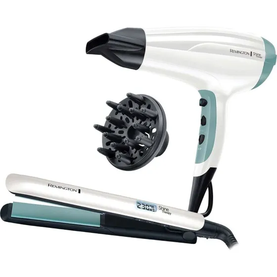 Remington Shine Therapy Sæt – 2300W hårtørrer & glattejern