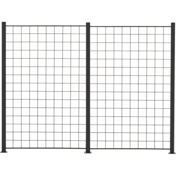 Hortus Espalier 2 fag 150x100 cm inkl. 3 alustolper - Antracitgrå