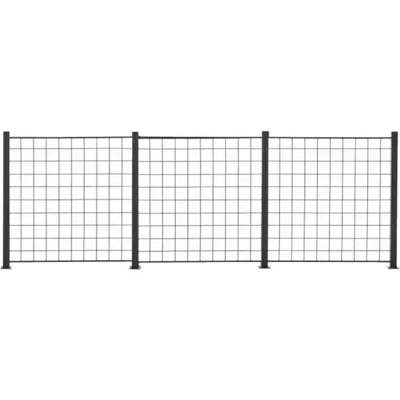 Hortus Espalier 3 fag 100x100 cm inkl. 4 alustolper - Antracitgrå