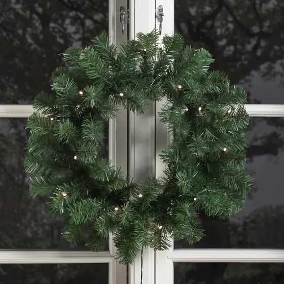 NORDIC WINTER Grankrans Ø45 cm med 15 LED-lys
