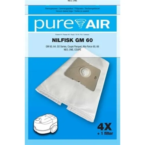 PureAir NI5 støvsugerposer til Nilfisk GM60, GM64 & Centoria Coupé