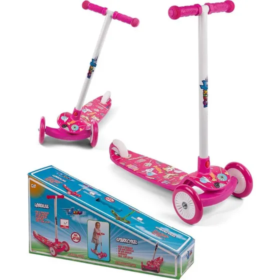 California 3-hjulet løbehjul til børn i pink med motiv (83113)