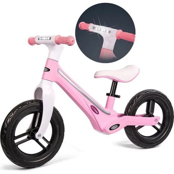 California løbecykel med lys, pink