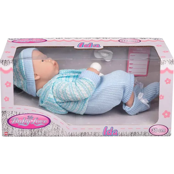 My Baby Ida Dukke 38 cm med sut og blåt tøj