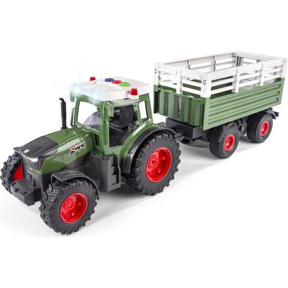 Bull Traktor med anhænger, lys og lyd – 42 cm