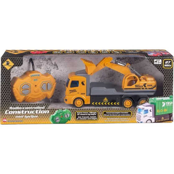 Radiostyret Gravmaskine 1:36 - Gul Speedcar Lastbil