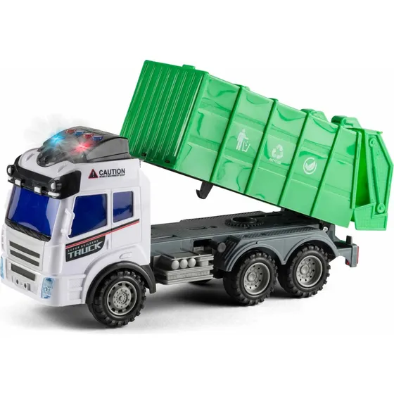 Skraldebil med friktion, lys og lyd - 30 cm
