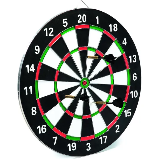 Dart - Luksus sæt med 3 pile og 2-sidet dartskive