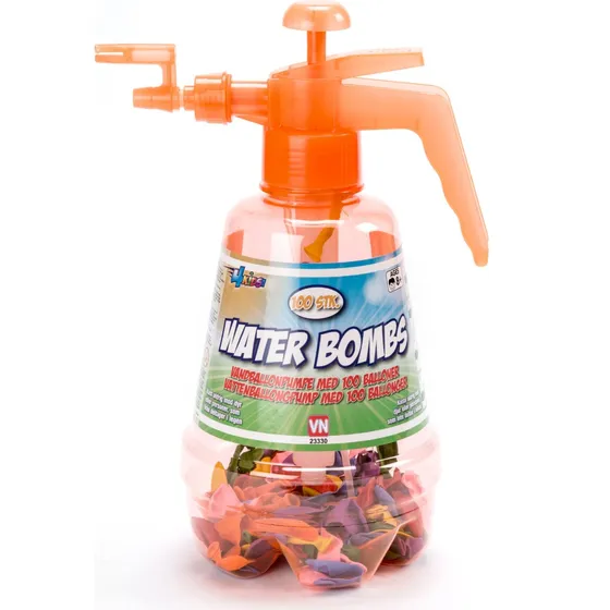 4 Kids Vandpumpe med 100 vandballoner - Orange