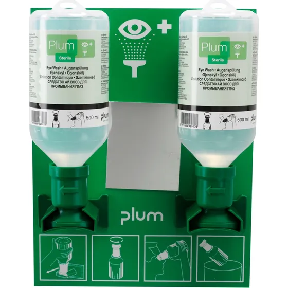 Plum Øjenskyllestation med 2 x 500 ml væske