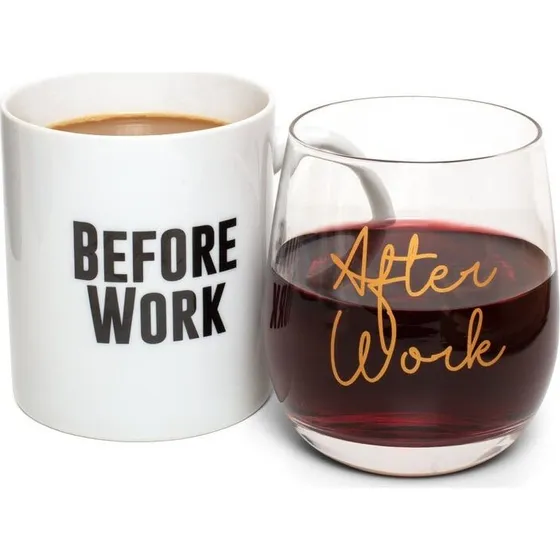 Before Work & After Work - Krus og Vinglas sæt
