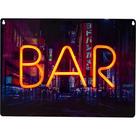 Bar Neon Light - Væglampe med Bybillede