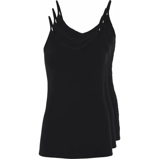 Decoy 3-pak stroptoppe til damer, sort, str. 2XL