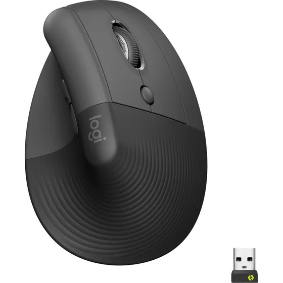 Logitech Lift Right Vertical mus – Graphite, ergonomisk