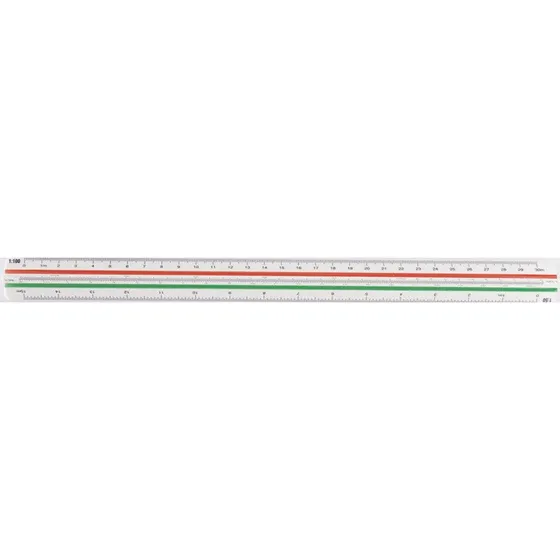 Linex 313 Trekantet Målestok, 300 mm, 6 skalaer
