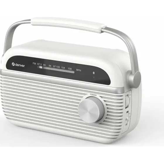 Denver TRB-67W FM Radio med Bluetooth - Hvid
