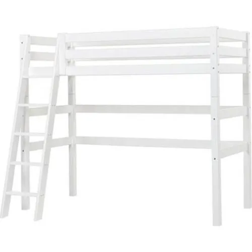 Hoppekids ECO Luxury Højseng med skrå stige, 90x200 cm, hvid