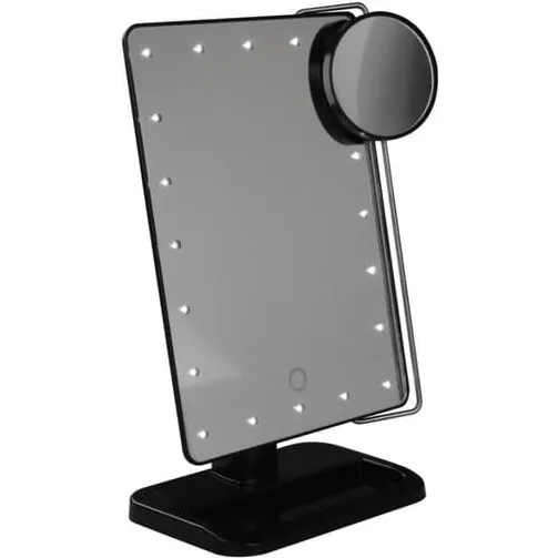 UNIQ Beauty Hollywood Spejl med LED og 10x forstørrelse - Sort