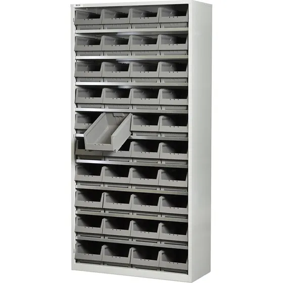 Bleva stålskab med 40 grå PPS 3098 modulkasser (2000x980x400 mm)
