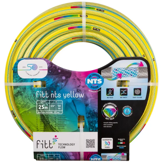 Fitt NTS Yellow Vandslange 3/4" 25m - 7bar
