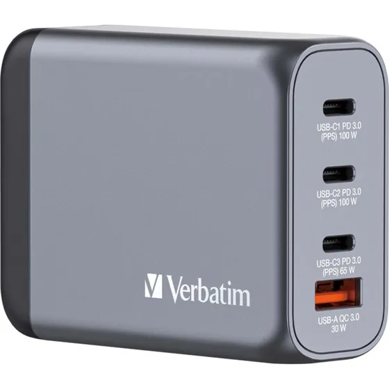 Verbatim 100W GaN 4-port USB-C/USB-A oplader