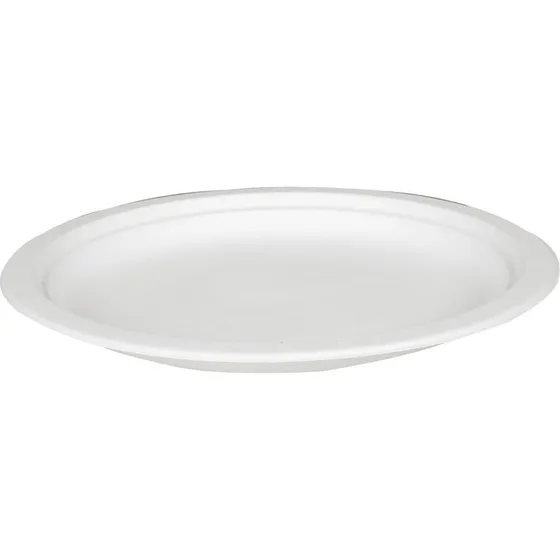 Tallerken Bionedbrydelig Ø23 cm Hvid Sukkerrør 50 stk.