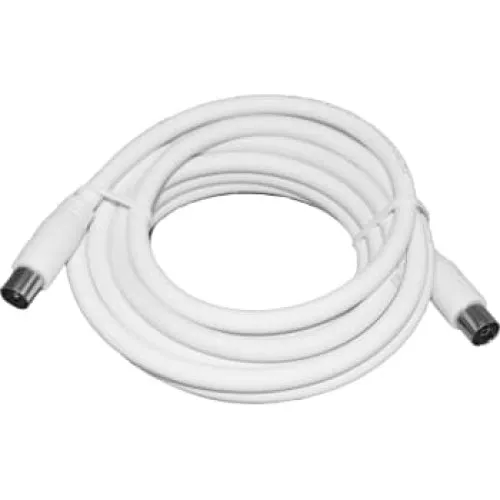 Antennekabel 1,5 meter med IEC stik, hvid