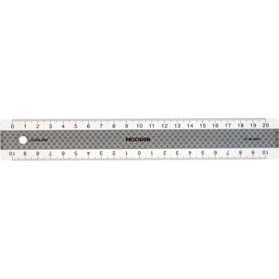 Lineal Precision 20cm Antiskrid Sølv