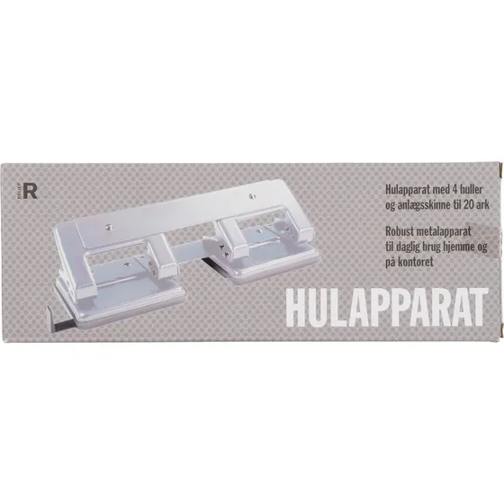 Hulapparat 4 huls Relief sølv