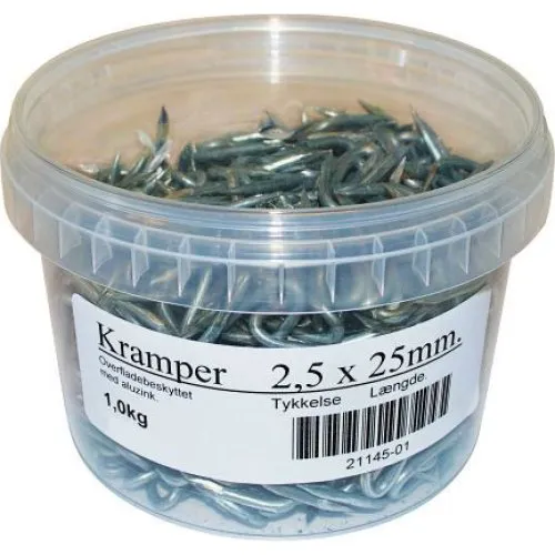 Hegnskramper Alu/Zink 2,5/25 mm - 1 kg