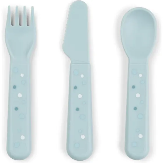 Done by Deer Foodie bestiksæt Happy Dots – blå, 3 dele